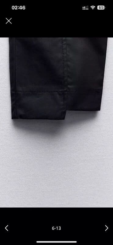 heykelcikler: Zara deri görünümlü qara rəngli, düz biçimli şalvarı. yüngüldür S — 13