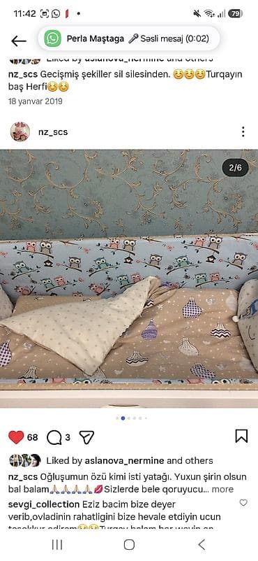 Uşaq beşiyi üçün yumşaq qoruyucu bort dəsti - Ölçü: standart — 1