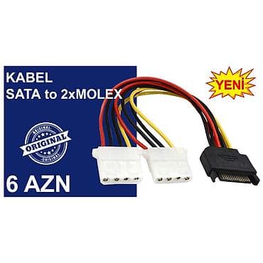 Masaüstü kompüterlər və komponentlər: Kabellər "MOLEX/SATA to SATA/MOLEX Original" MƏHSULLAR TAM — 9