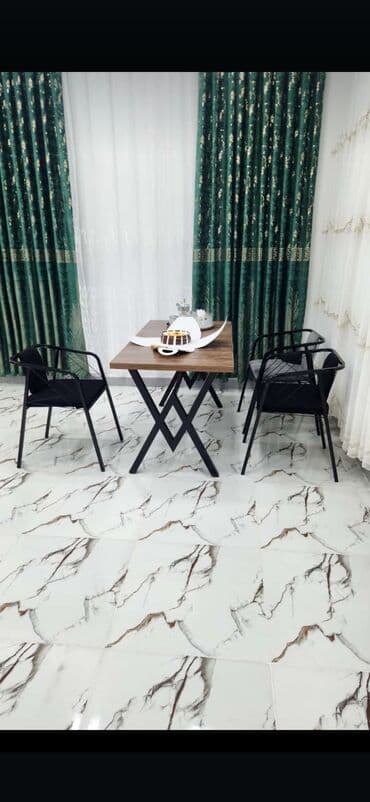 yazı masa: Qonaq otağı üçün, Yeni, Açılmayan, Dördbucaq masa, 2 stul — 2