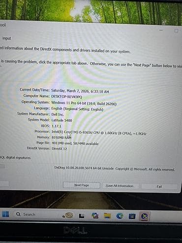 hdd yaddaş: Dell Latitude 5400 noutbuk Xüsusiyyətlər: - Ekran: 14.0" Full HD — 2