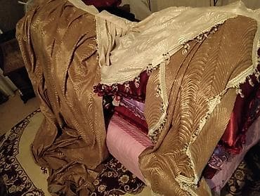 Klassik üslubda pərdə dəsti - Material: qalın dekorativ parça