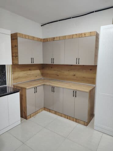 Mətbəx üçün L formalı modul mebel dəsti - Dizayn: İsti ağac