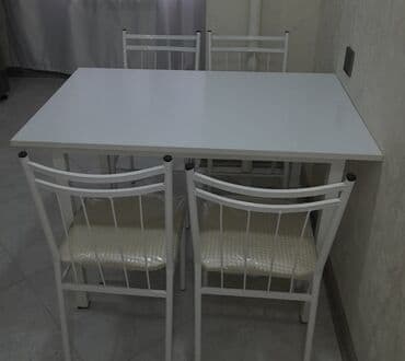 Masa və oturacaq dəstləri: Mətbəx üçün, Yeni, Açılmayan, Kvadrat masa, 4 stul — 29