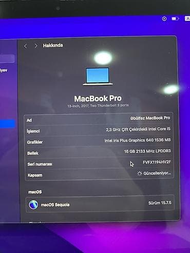 noutbuklar hp: Apple MacBook Pro 13" (2017) – Space Gray Texniki xüsusiyyətlər: - — 3