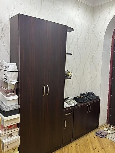 2 qapılı, Qəhvəyi, Digər material, Açılan, Düz dolab