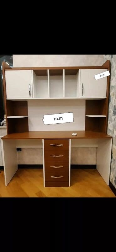 utu masası: Oğlan və qız üçün, Yeni, Siyirməli, Yazı masası, Stulsuz — 3