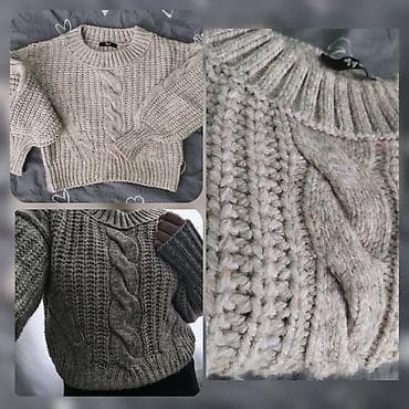 Türkiyə istehsalı. Cropped üslub qalın toxunuşlu, naxışlı sviter. -