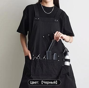 tibbi maşa: Peşəkar bərbər və stilist önlüyü – Qara rəng - Ölçü: 80 sm hündürlük — 2