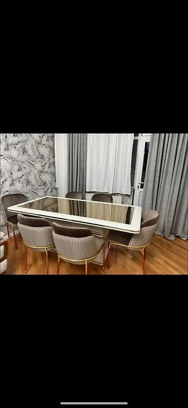 saloglu stullar: Qonaq otağı üçün, Yeni, Dördbucaq masa, 6 stul — 1