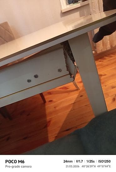 12 neferlik stol: Mətbəx masası, Açılan, MDF, Dördbucaq masa — 4