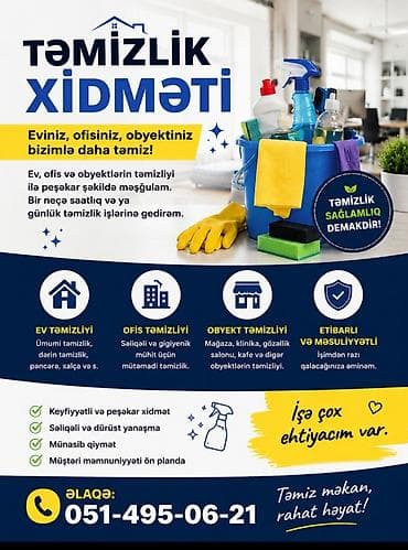 Ev personalı və təmizlik: Təmizlik | Evlər | Ümumi təmizlik — 1