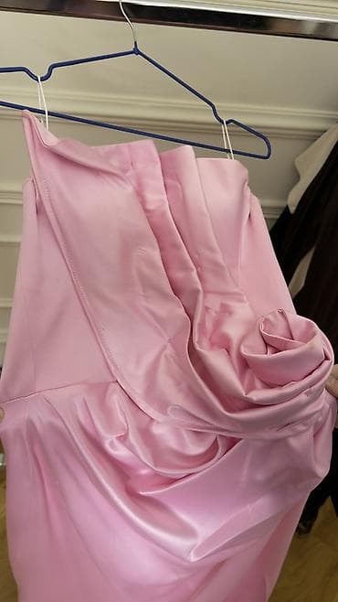 Pink / çehrayı libas uzun böyründe balaca yırtmac ile toya nişana — 2