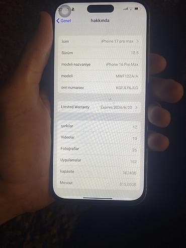 iphone se 2: IPhone 16 Pro Max, 1 TB, Space Gray, Zəmanət — 3