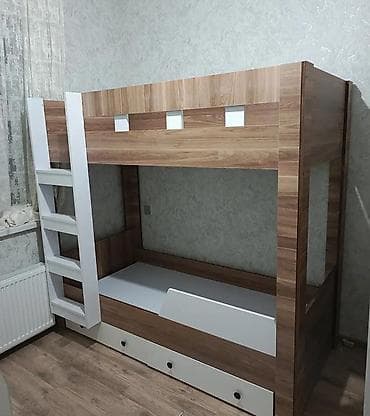 Uşaq mebeli: Oğlan və qız üçün, Çarpayı, Matrassız, Siyirməli, Taxta — 4