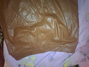 şalvar qadın: Qadın üçün süni dəri şalvar – açıq qəhvəyi (karamel) rəngdə. - — 4