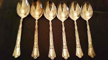 qaşiqlar: Ложки десертные.Мельхиор.длина 17 см.6 шт-40ман — 1