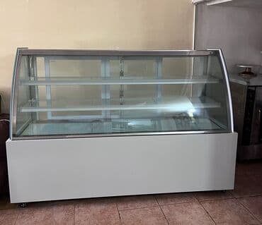 Şüşə vitrininli soyuducu vitrin (konditer/bakery üçün) - Ön və yan