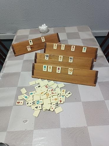 hədəf qayda kitabi pdf: Okey/Rummikub stolüstü oyun dəsti - 4 ədəd taxta daşlıq (oyunçu — 3