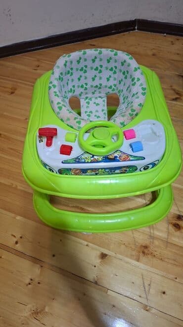 Ходунки, костыли, трости, роллаторы: Uşaq gəzdiricisi (walker) – yaşıl rəngdə, CEYHER TOYS paneli ilə — 1