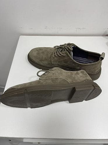 Туфли: Kişi ayaqqabısı – süet/velür üst material, zeytun-boz (taupe) rəng. - — 7