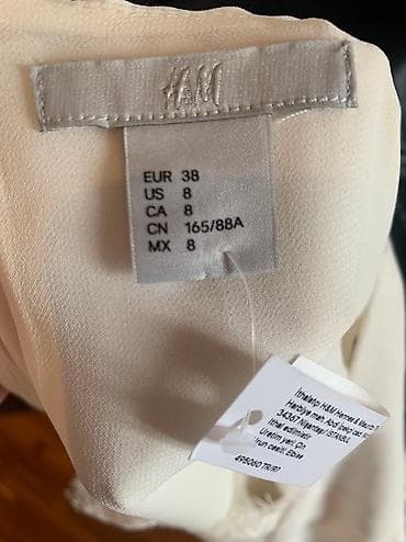 white: Ag Don White Dress HM Geyim 1 defe istifade olunub Chatdirilmadan — 4