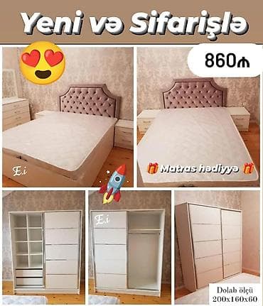 Yataq otağı dəsti – yeni və sifarişlə Tərkibi: - Yumşaq başlıqlı — 1