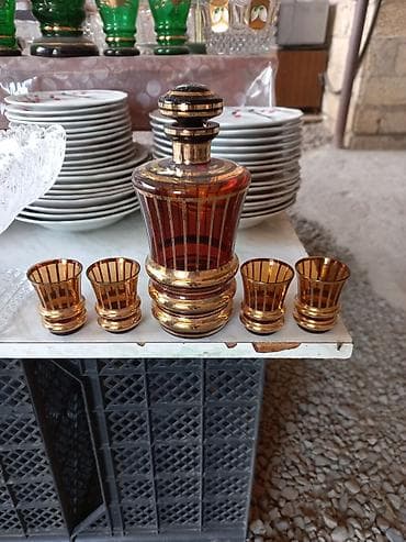 Qədəhlər, rəng - Qəhvəyi, Şüşə, 4 ədədli dəst, 750 ml, Azərbaycan