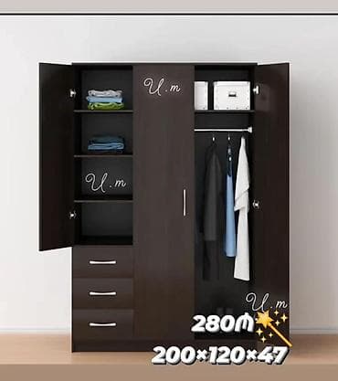ucuz dolab: Dolab.Şkaf. 3 qapılı dolab ▪️Qiymet ⚡️280₼⚡️ ▪️Ölçü 200×120×47sm — 1