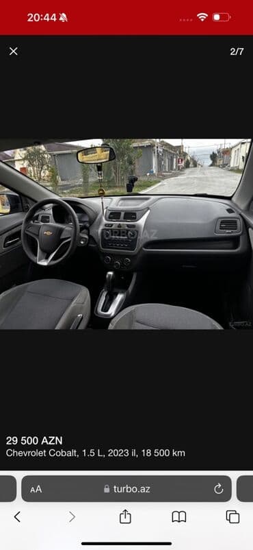 chevrolet cruze qiymeti: Chevrolet Cobalt: 1.5 l | 2024 il 18500 km Sedan — 7