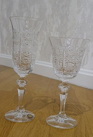 Qədəhlər, rəng - Ağ, Xrustal, 2 ədədli dəst