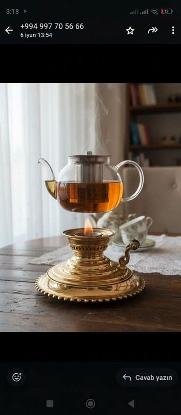 bakıda ovcu mağazaları: Qədim samovar, 1870 il, Mis, Vəziyyəti: Əla — 4