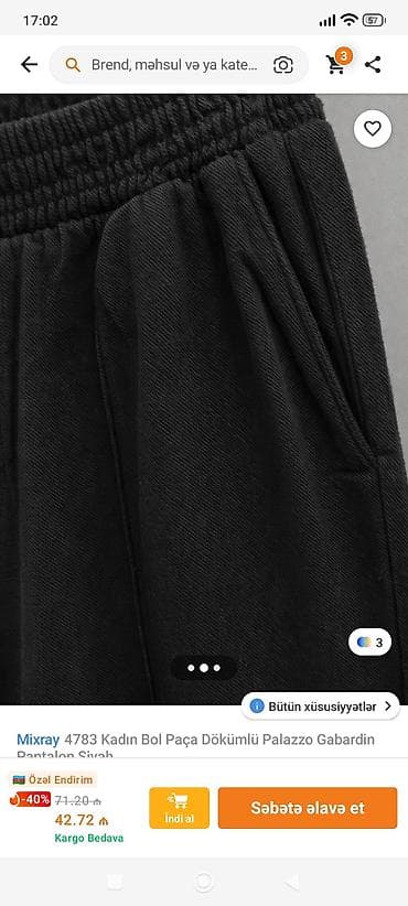 koja şalvarlar: Şalvar, S, rəng - Qara — 2