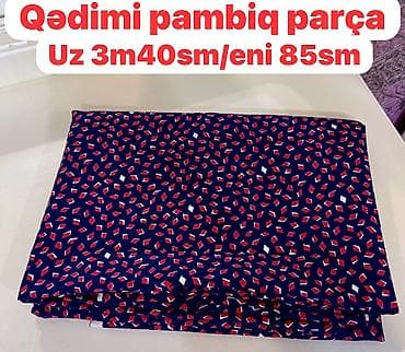 atlaz parca: Qədimi pambıq parça - Material: 100% pambıq - Rəng və naxış: ağ fon — 3