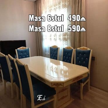 boyama seti: Qonaq otağı üçün, Yeni, Açılan, Oval masa, 6 stul — 1