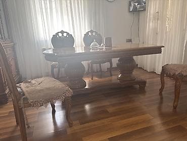 malaziya stolu: Qonaq otağı üçün, Oval masa, 6 stul — 5