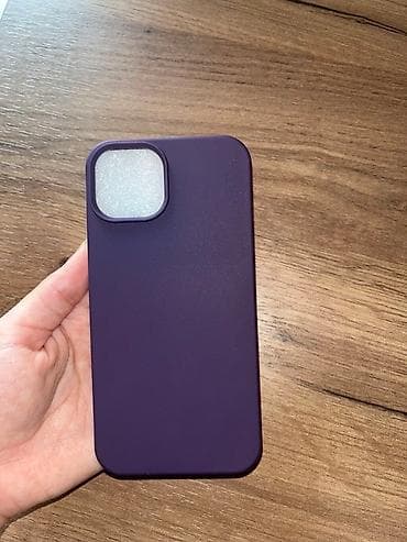 a21 es: Iphone 13 üçün nəzərdə tutulmuş bənövşəyi rəngli silikon qab. Bu qab — 3