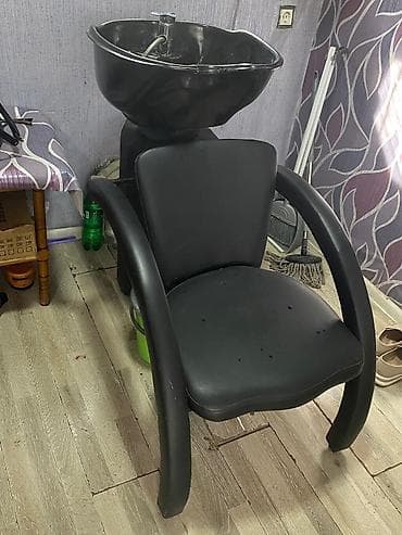 Salon üçün saç yuma lavabosu və oturacaq dəsti - Material: qara