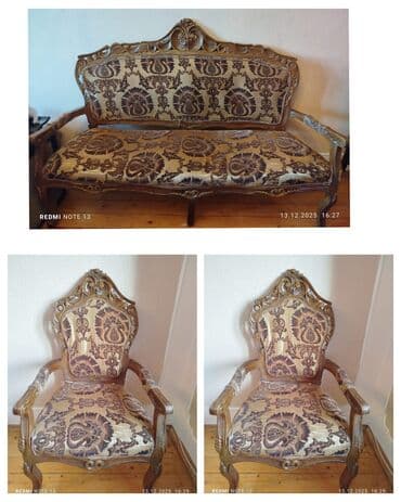 İşlənmiş, Divan, 2 kreslo