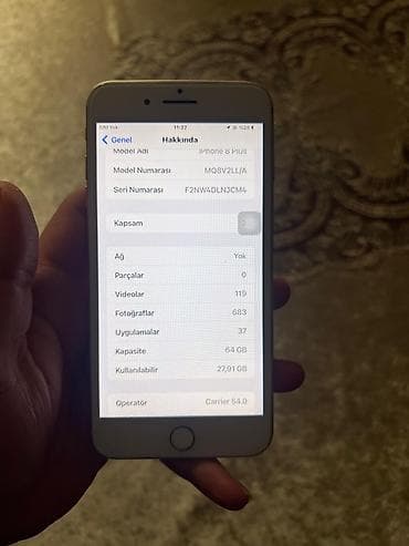 iphone 8 barter var: IPhone 8 Plus, 64 GB, Qızılı, Barmaq izi — 1