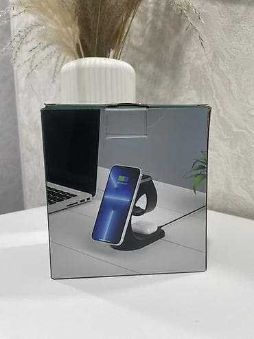 type c adapter: 3-in-1 Maqnitli Simsiz Şarj Stendi (Model: OJD-83) - Eyni anda — 2