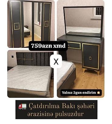 sap: Yataq otağı dəstləri 1) Krem-ağ və qəhvəyi dizaynlı dəst: - Yumşaq — 2