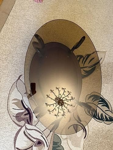 suse stol: Oval masa, Açılmayan, Təkərsiz, Şüşə, Zəmanətsiz — 3