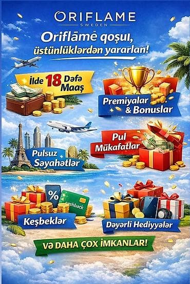 Satış məsləhətçisi tələb olunur, Yalnız qadınlar üçün, İstənilən yaş, Təcrübəsiz, Ayda 2 dəfə ödəniş