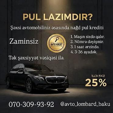 Avtomobil girovu əsasında nağd pul krediti - Şəxsi avtomobiliniz