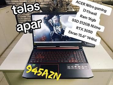 ACER Nitro Gaming noutbuku - Prosessor: Intel Core i7 (11-ci nəsil) -