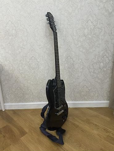 gitara simi: Orginal Epiphone SG tərzində elektrik gitara – qara rəng SG formalı — 2