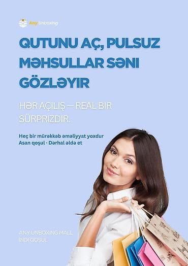 telefondan pul qazanmaq: Any Unboxing – mobil tətbiq və onlayn alış-veriş platforması - — 2