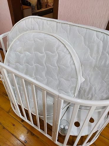 detski mebel: Oğlan və qız üçün, İşlənmiş, Beşik, Matras ilə — 2