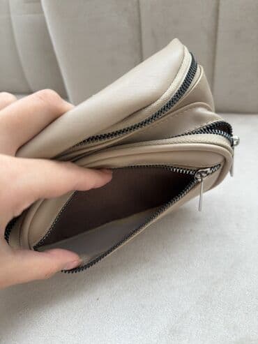 сумка на плечо: (1+1) Unisex bel/çiyin çantaları – 2 rəng: qara və bej — 7